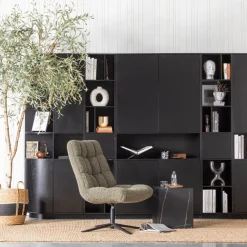 WOOOD Wandkast Finca Zwart - 40x210x40 cm