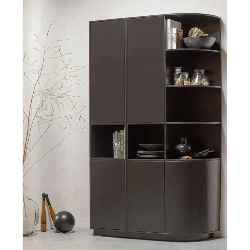 WOOOD Wandkast Finca Zwart - 78x210x40 cm