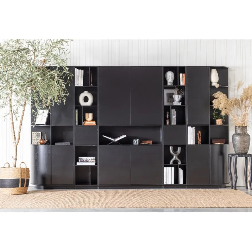 WOOOD Wandkast Finca Zwart - 78x210x40 cm