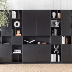 WOOOD Wandkast Finca Zwart - 110x210x40 cm