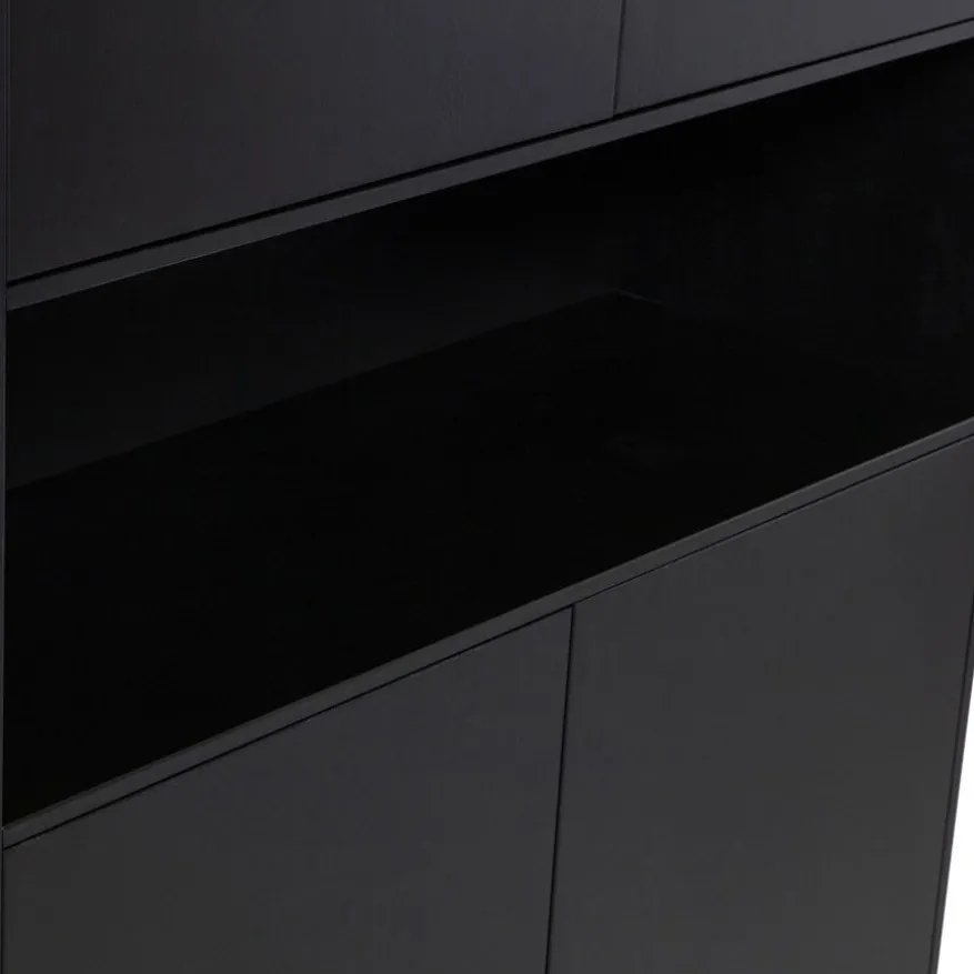 WOOOD Wandkast Finca Zwart - 110x210x40 cm
