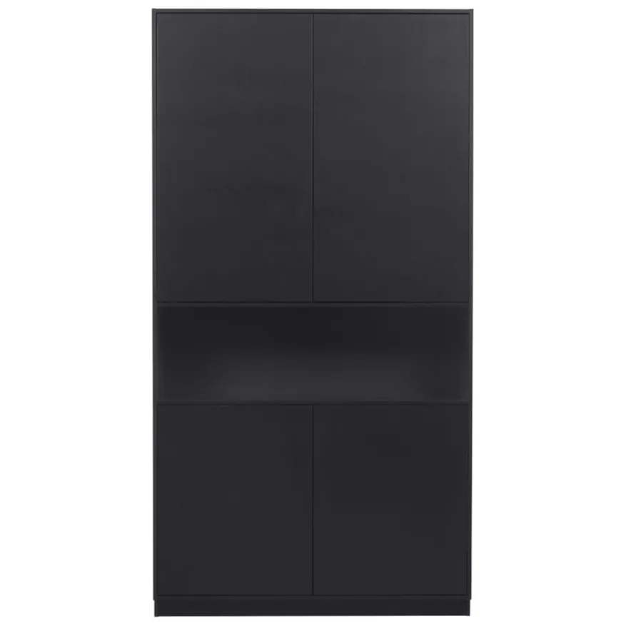 WOOOD Wandkast Finca Zwart - 110x210x40 cm