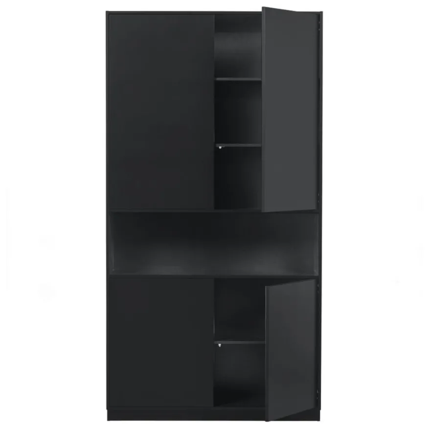 WOOOD Wandkast Finca Zwart - 110x210x40 cm