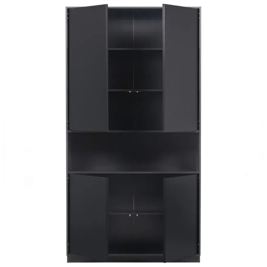 WOOOD Wandkast Finca Zwart - 110x210x40 cm