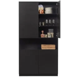 WOOOD Wandkast Finca Zwart - 110x210x40 cm