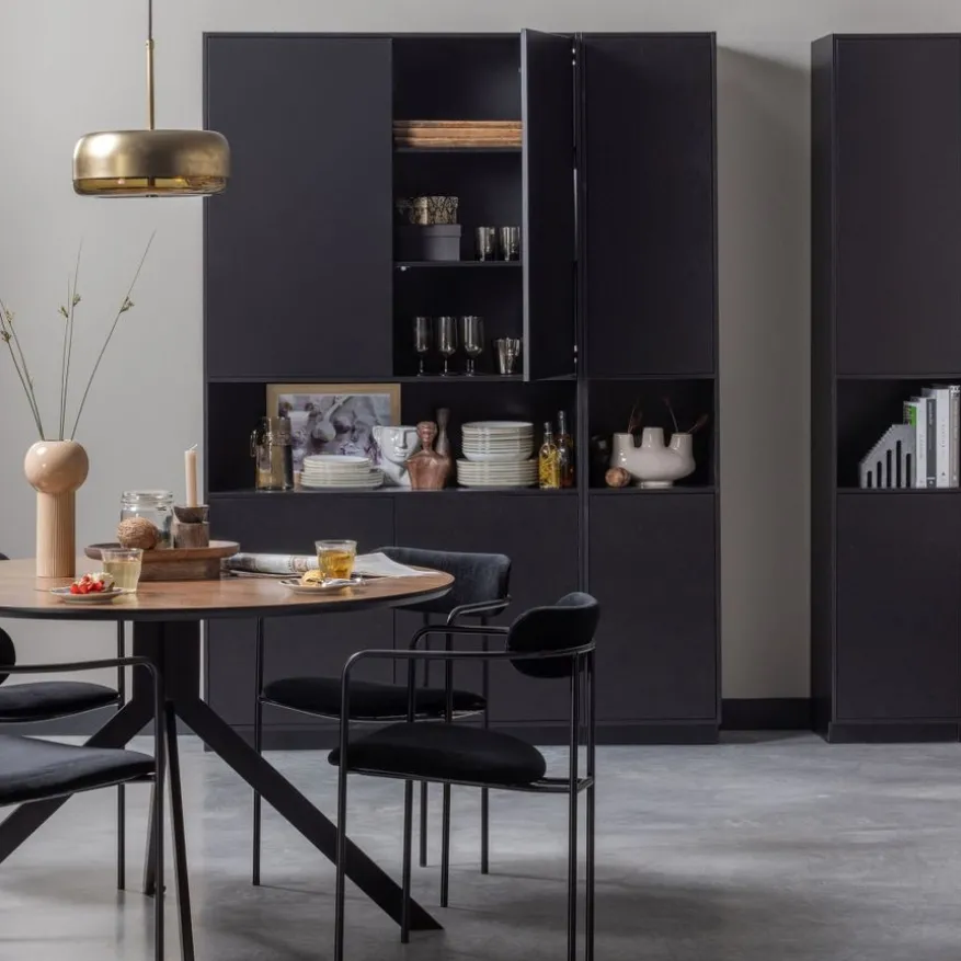 WOOOD Wandkast Finca Zwart - 110x210x40 cm