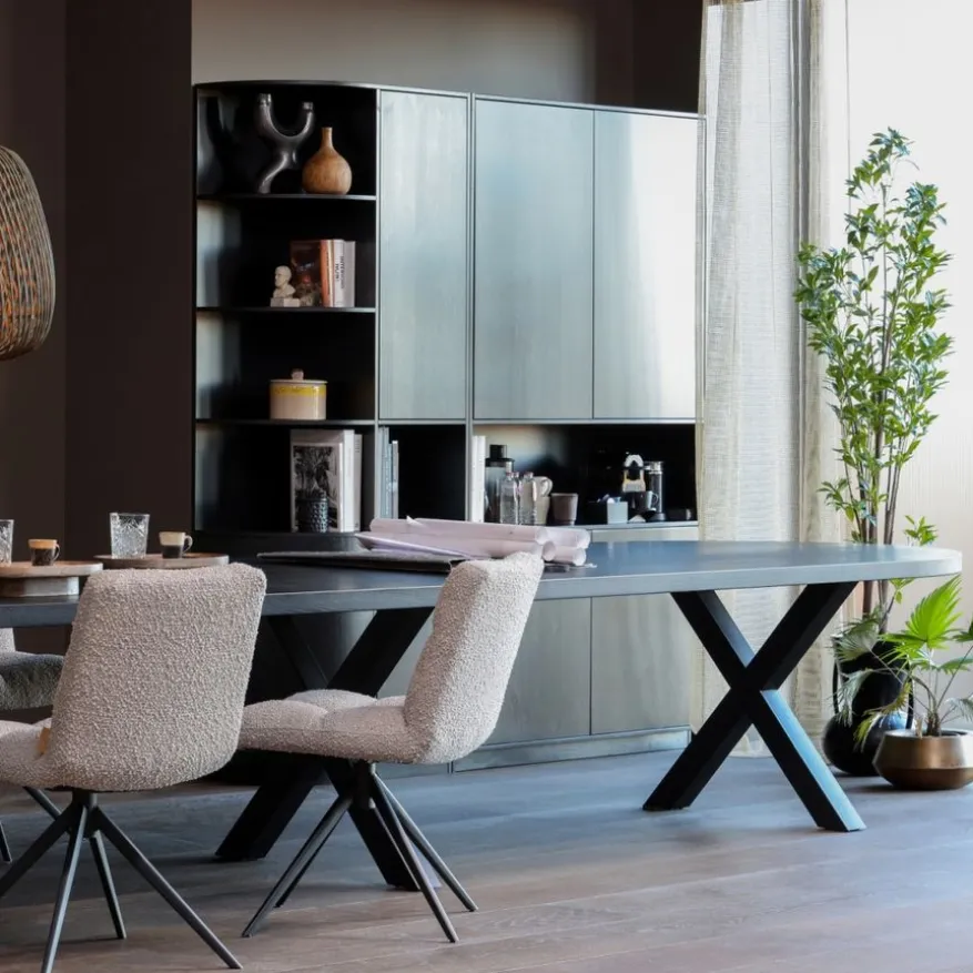 WOOOD Wandkast Finca Zwart - 110x210x40 cm