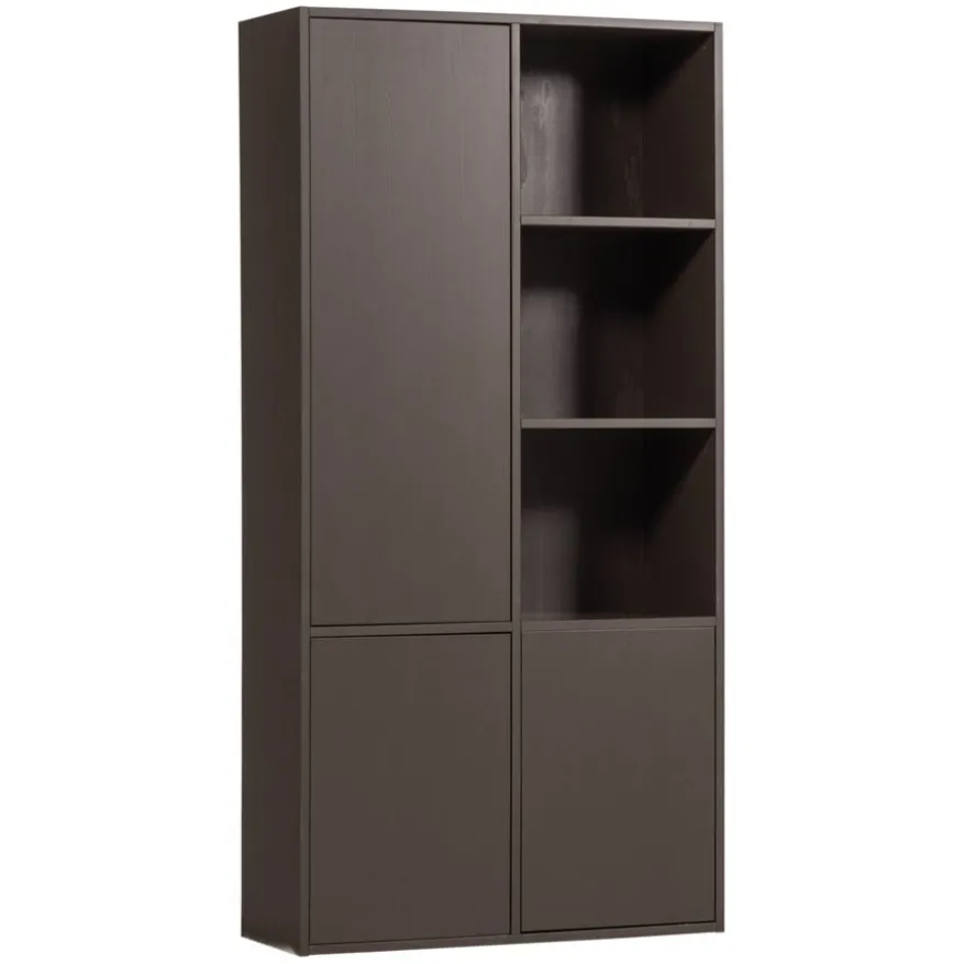 WOOOD Wandkast Meggy Links Middenbruin - 108x215x40 cm
