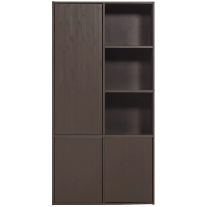 WOOOD Wandkast Meggy Links Middenbruin - 108x215x40 cm