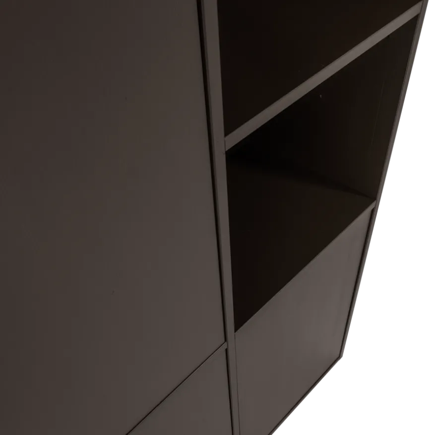 WOOOD Wandkast Meggy Links Middenbruin - 108x215x40 cm