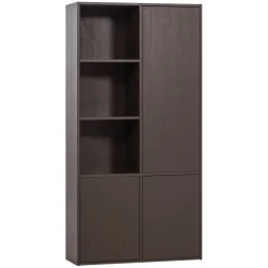 WOOOD Wandkast Meggy Rechts Middenbruin - 108x215x40 cm