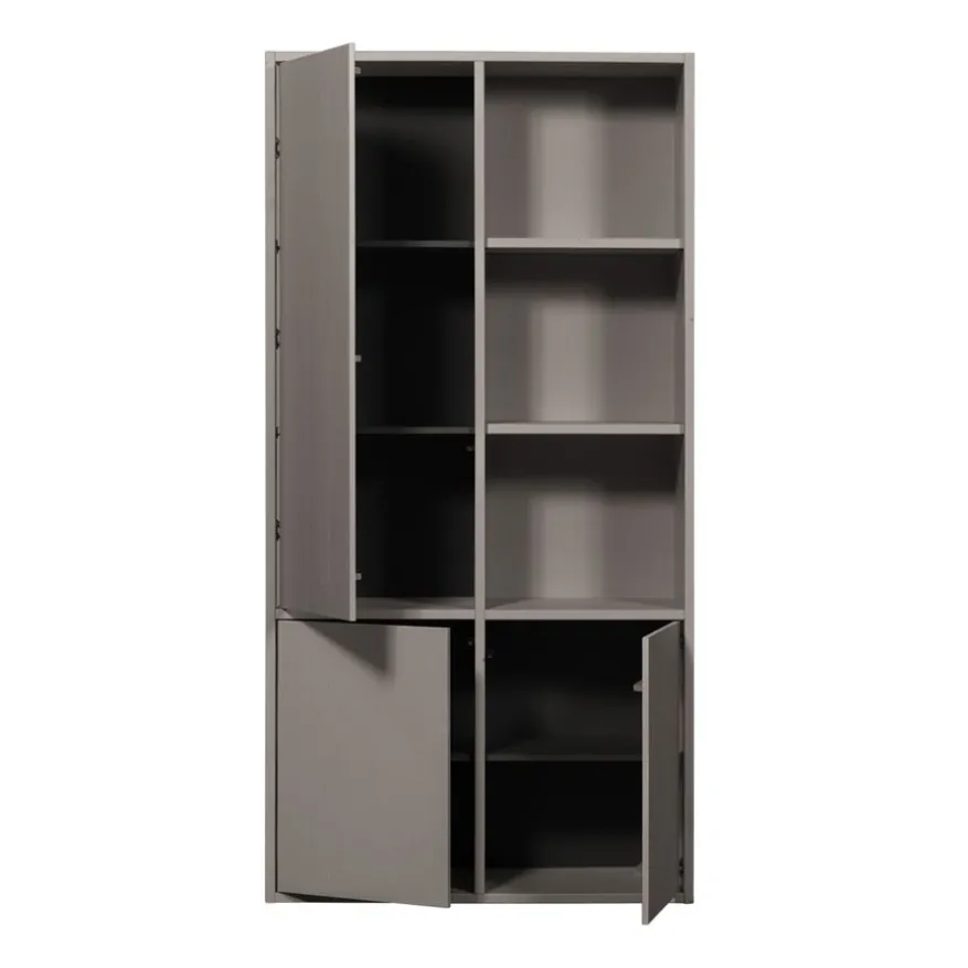 WOOOD Wandkast Merel Warmgrijs - 100x200x40 cm