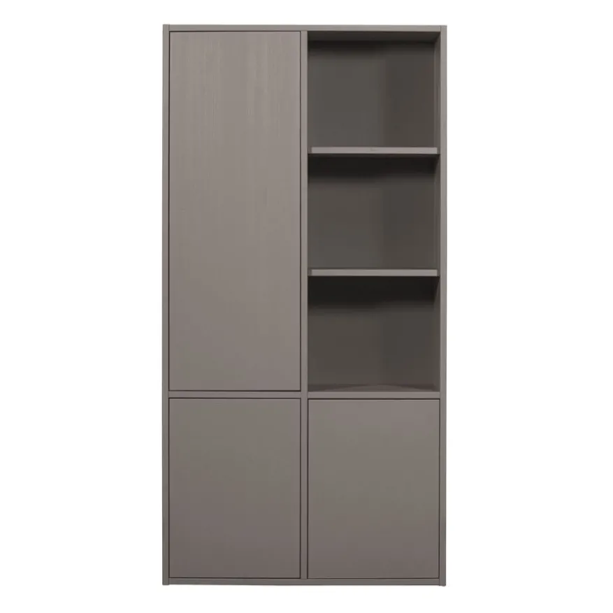 WOOOD Wandkast Merel Warmgrijs - 100x200x40 cm