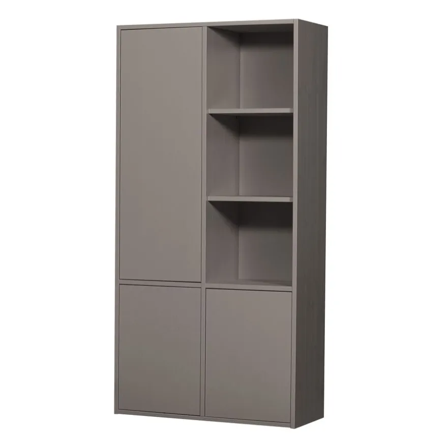 WOOOD Wandkast Merel Warmgrijs - 100x200x40 cm