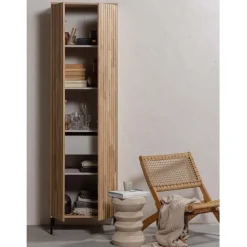 WOOOD Wandkast New Gravure Naturel - 60x210x42 cm