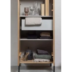 WOOOD Wandkast New Gravure Naturel - 60x210x42 cm