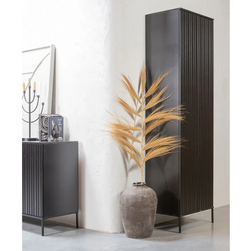 WOOOD Wandkast New Gravure Zwart - 60x210x42 cm
