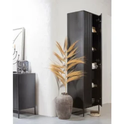 WOOOD Wandkast New Gravure Zwart - 60x210x42 cm