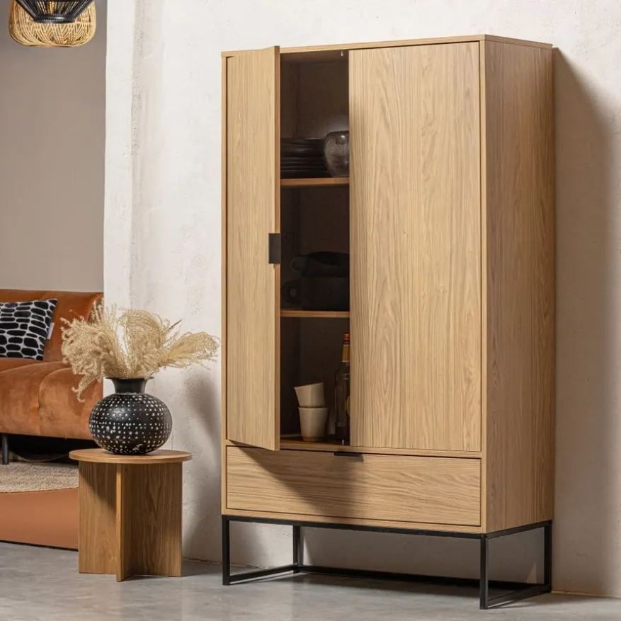 WOOOD Wandkast Silas Naturel - 85x149x36 cm
