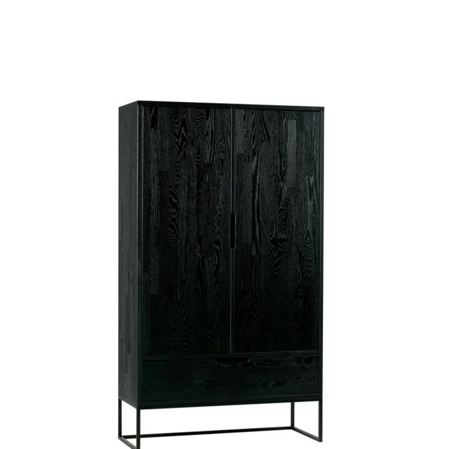 WOOOD Wandkast Silas Zwart - 85x149x36 cm