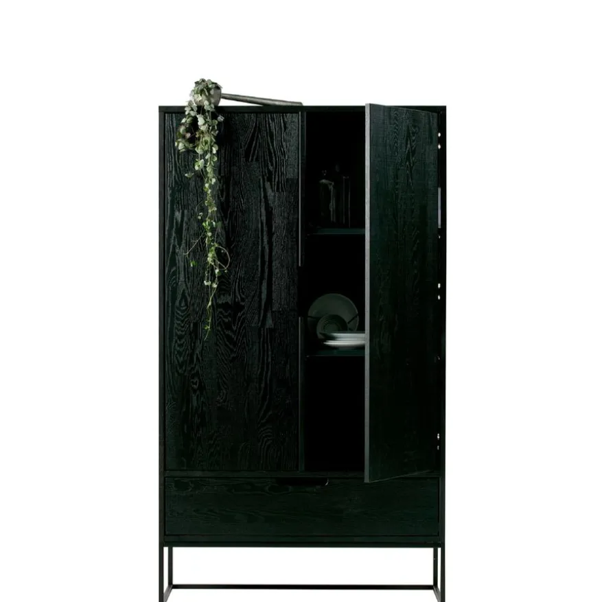 WOOOD Wandkast Silas Zwart - 85x149x36 cm