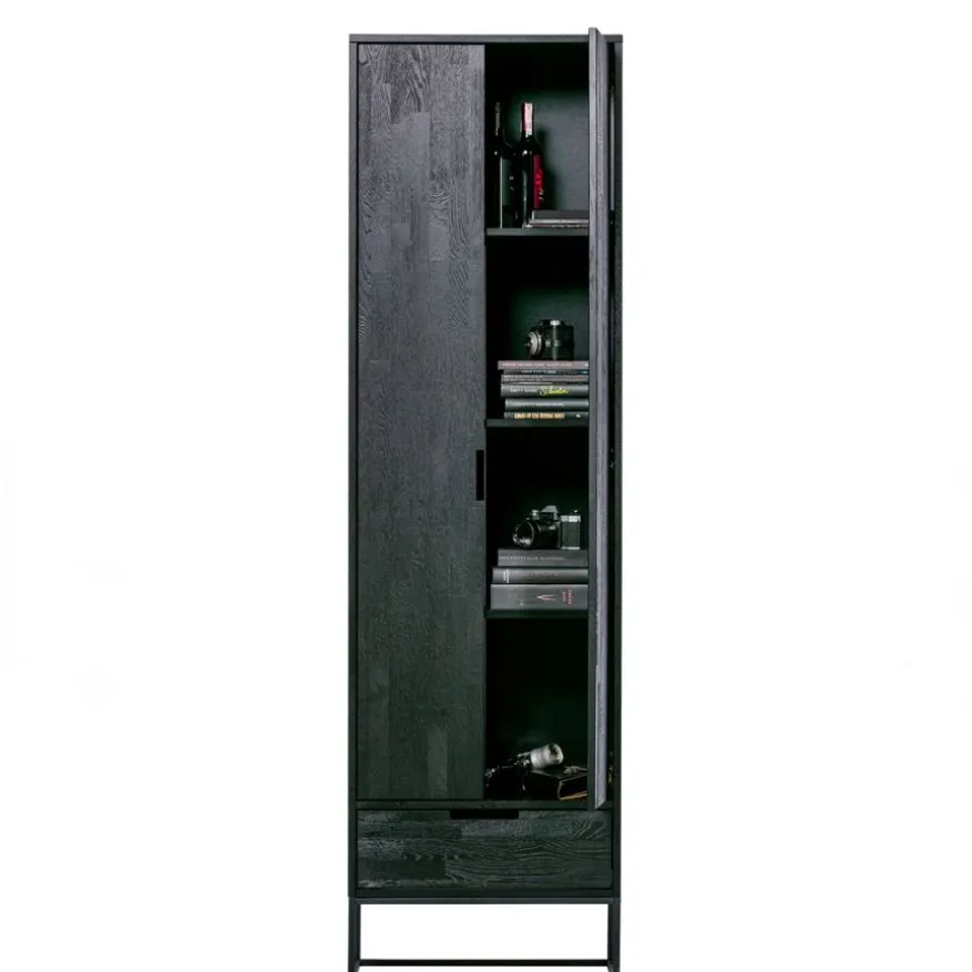WOOOD Wandkast Silas Zwart - 60x210x36 cm