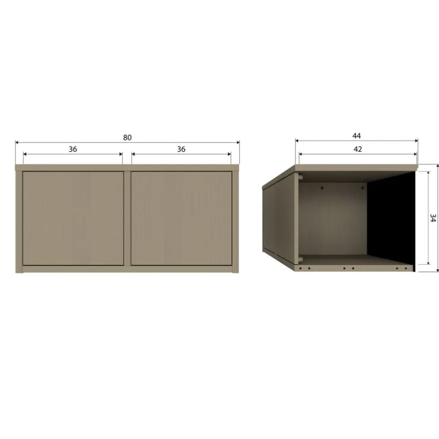 WOOOD Wandkast Turner Mud - 80x39x44 cm