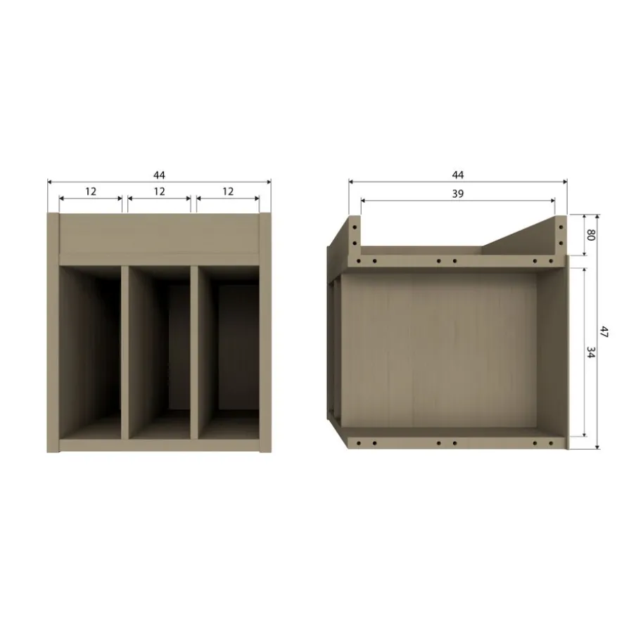 WOOOD Wandkast Turner Mud - 44x47x44 cm