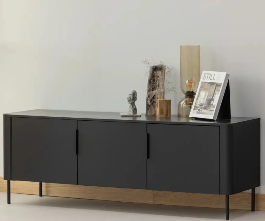 WOOOD (Zwevend) TV-meubel Gunnar Zwart - 154x56x44 cm