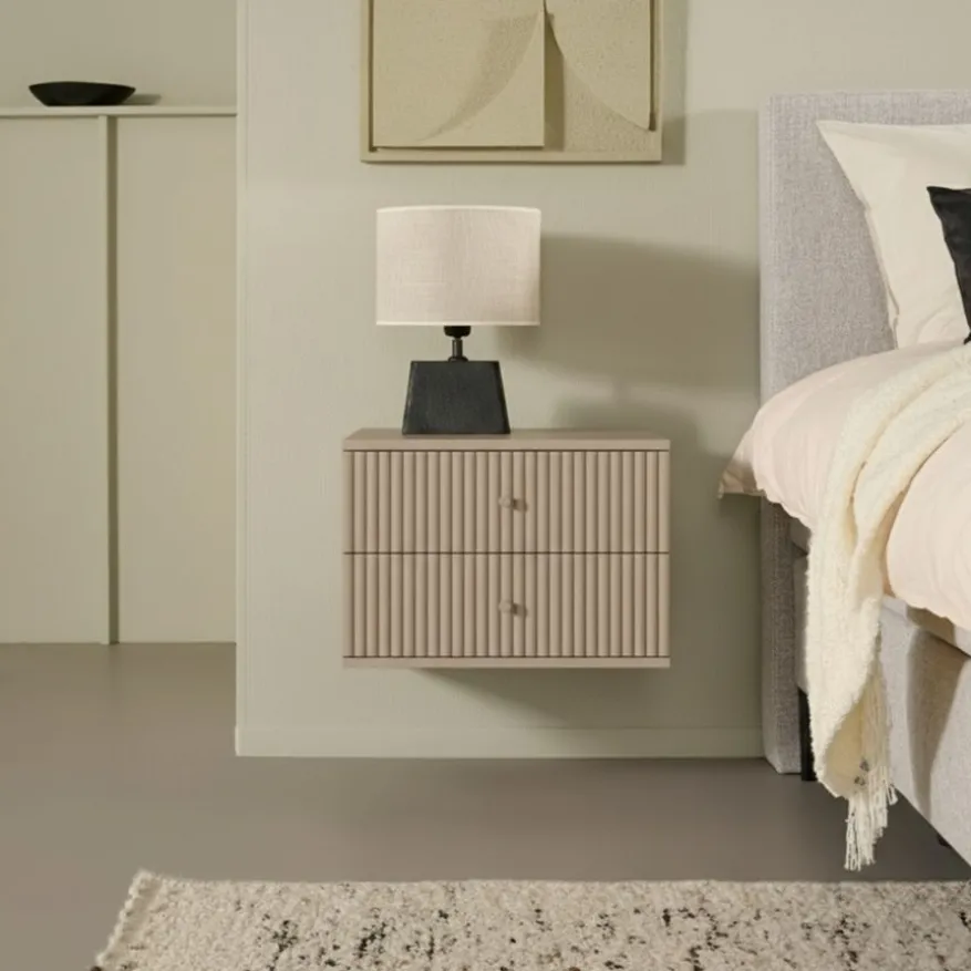 Zwevend Nachtkastje Sem Taupe - 45x31x35 cm