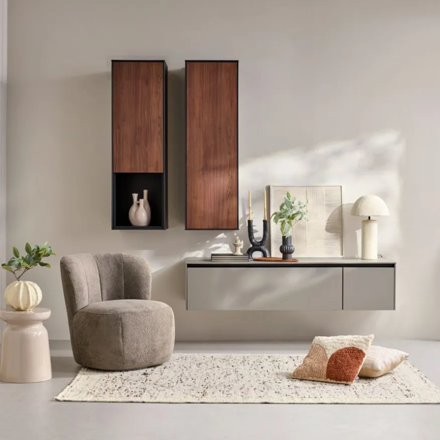 Zwevend TV-meubel Cannes Taupe - 162x37x49 cm