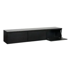 Zwevend TV-meubel Chester Zwart - 190x35x40 cm