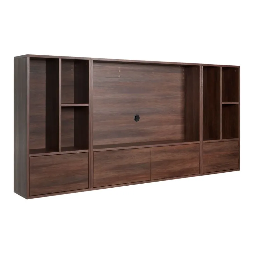 Zwevend TV-meubel Vista Donkerbruin - 253x119x32 cm