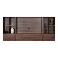 Zwevend TV-meubel Vista Donkerbruin - 253x119x32 cm